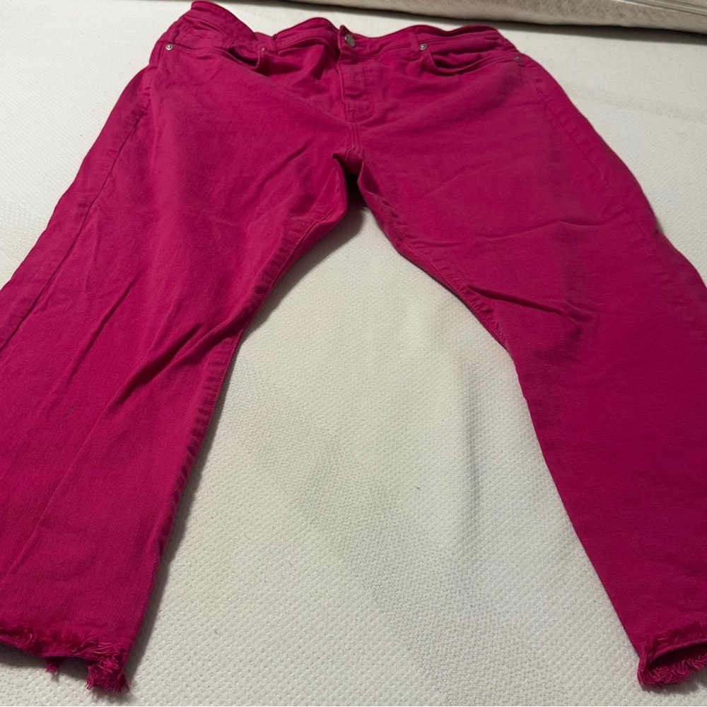 LOFT Bright Pink Cropped Ankle Pants